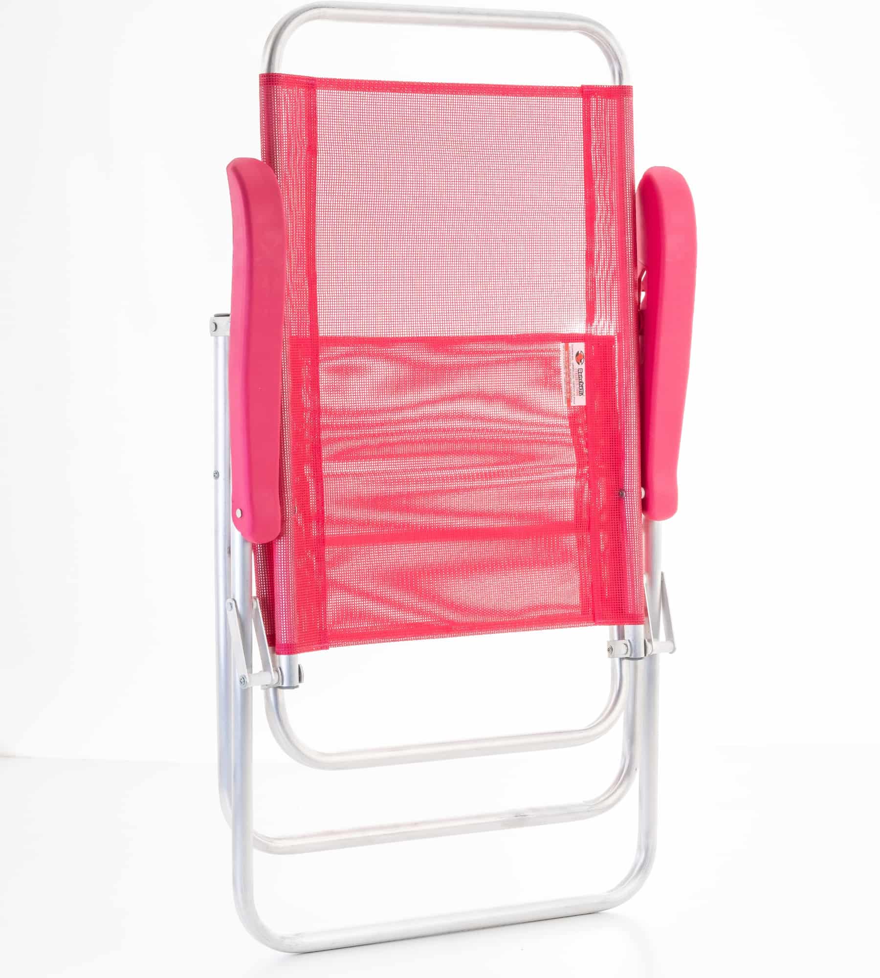 Cadeira de praia encosto alto reclinavel dobrada