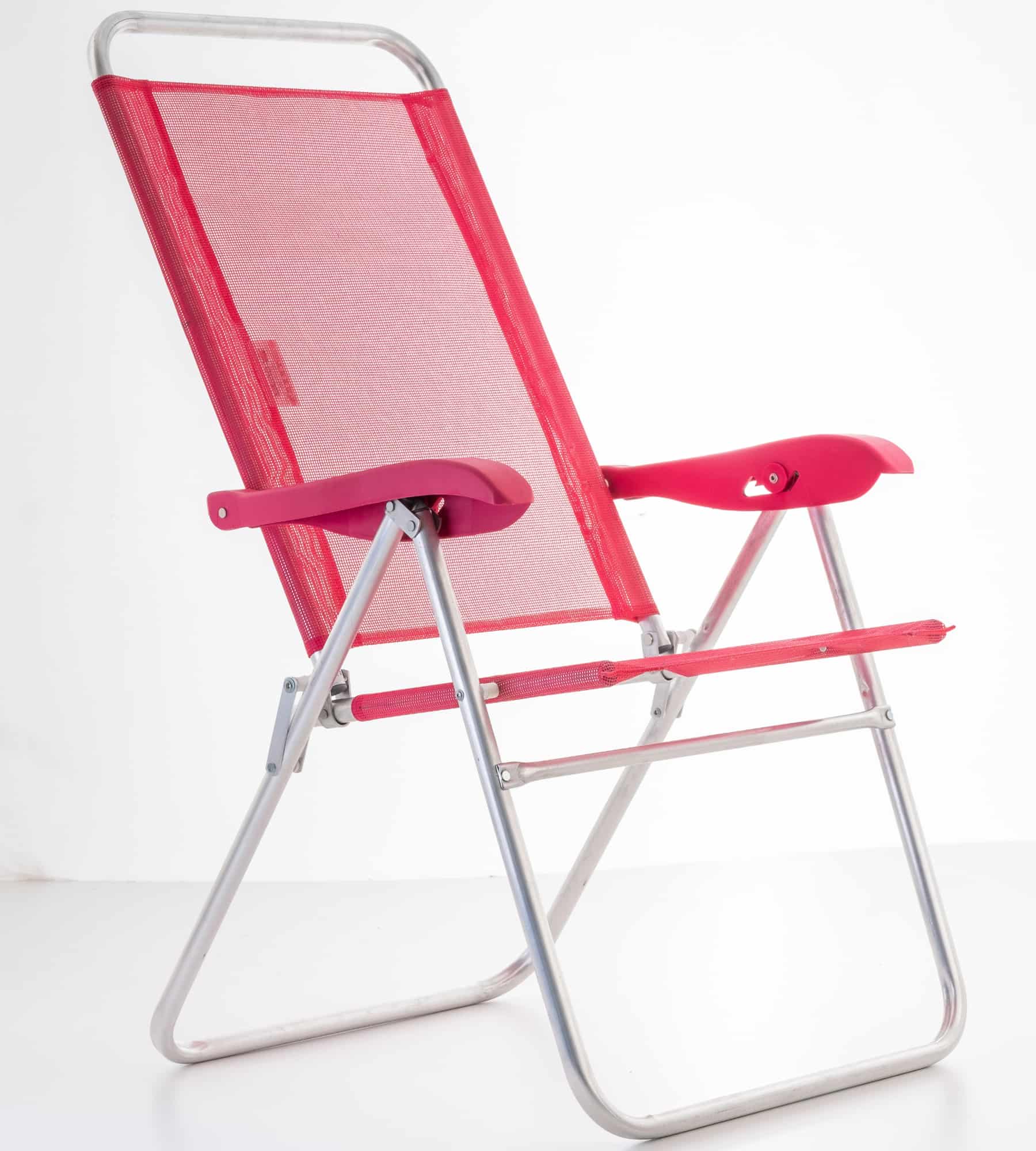 Cadeira de praia encosto alto reclinavel posição dois