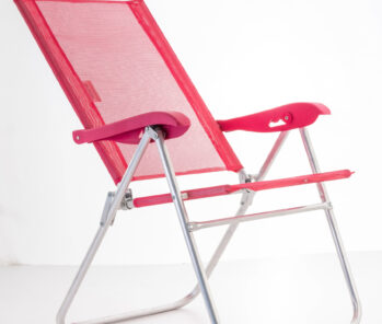 Cadeira de praia encosto alto reclinavel posição três